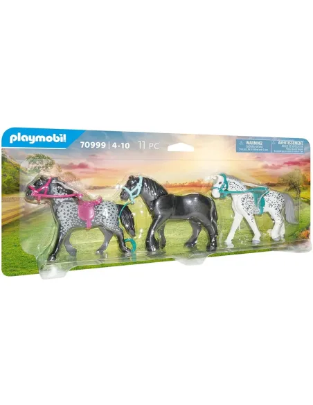 Playmobil 3 caballos: frison knabstrupper & andaluz