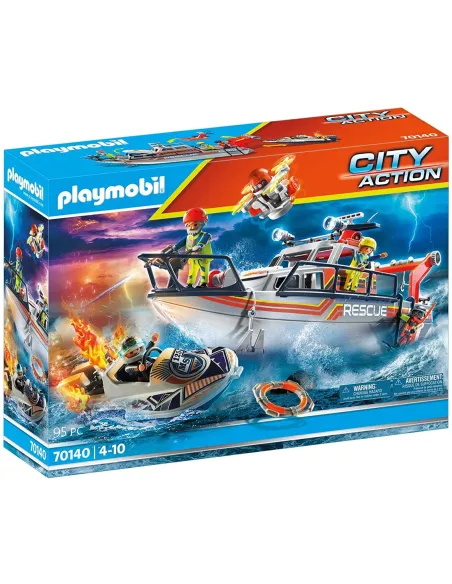 Playmobil rescate maritimo : operacion lucha contra incendios con yate