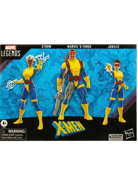Figuras hasbro marvel legends series xmen 60 anv marvels forge -  storm -  jubilee