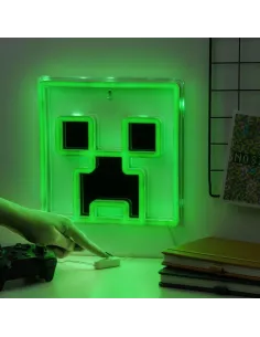 Lámpara de pared paladone minecraft creeper luz led neon
