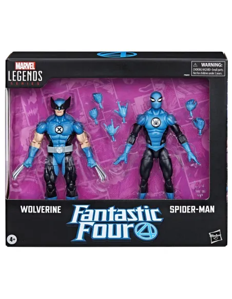 Pack 2 figuras hasbro marvel legends series los 4 fantasticos wolverine & spider - man