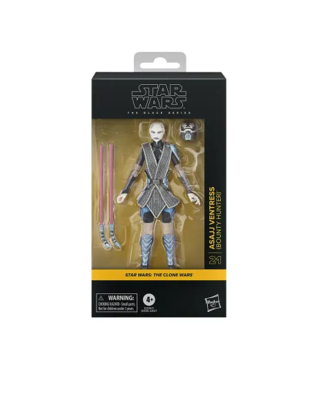 Figura hasbro star wars the black series the clone wars asajj ventress (bounty hunter)