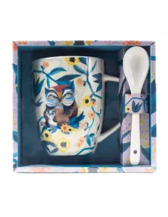 Taza con cuchara enesco buhos