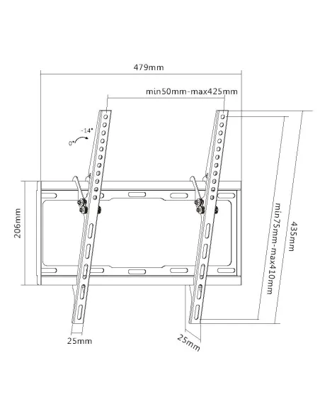 Equip 650311 Soporte de pared para TV inclinable de 32"-55