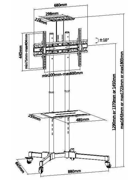 Equip Carro multifuncional económico para TV de 37-75