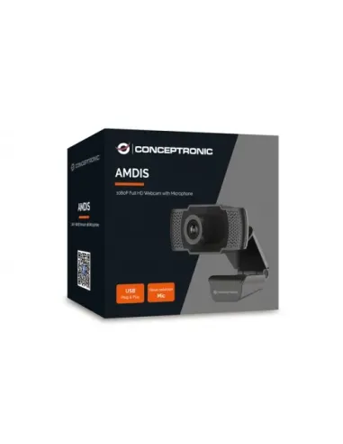 Conceptronic AMDIS01B cámara web 2 MP 1920 x 1080 Pixeles USB 2.0 Negro