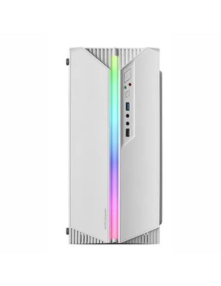 Mars Gaming MC-S1 Blanco Caja PC Compacta Gaming Micro-ATX Iluminación ARGB 12 Modos Ventilador FRGB Ventana Lateral Completa