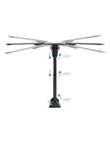 TooQ Soporte Giratorio e Inclinable para Monitor   TV LCD, Plasma de 23”- 55”, con Tres Pivotes, Negro