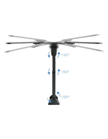 TooQ Soporte Giratorio e Inclinable para Monitor   TV LCD, Plasma de 23”- 55”, con Tres Pivotes, Negro