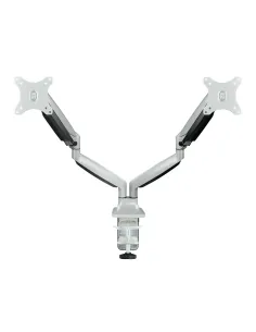 TooQ Soporte de Mesa Giratorio e Inclinable para 2 Pantallas (Monitor   TV Plasma   LCD   LED) 13” – 32”, de Dos Brazos, Plata