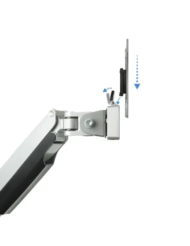 TooQ Soporte de Mesa Giratorio e Inclinable para 2 Pantallas (Monitor   TV Plasma   LCD   LED) 13” – 32”, de Dos Brazos, Plata