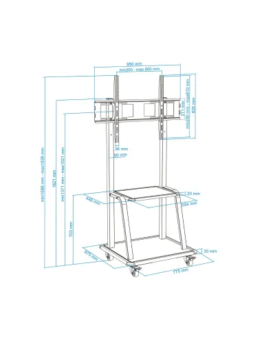 TooQ Soporte de suelo para pantallas (monitor   plasma   LCD   LED) 37" - 100"