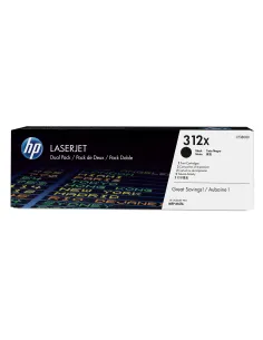 HP Pack de ahorro de 2 cartuchos de tóner original LaserJet 312X de alta capacidad negro