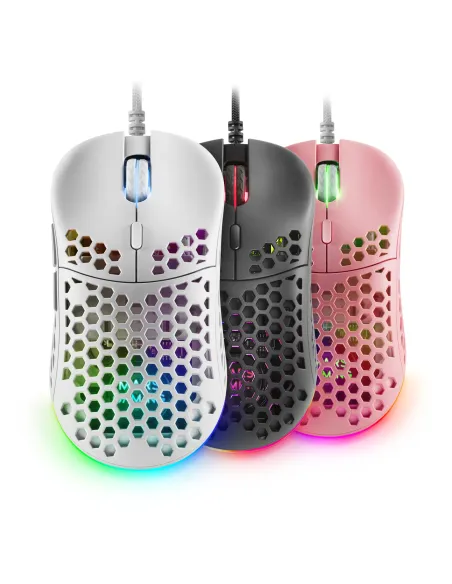 Mars Gaming MM55W, Ratón Inalámbrico Gaming RGB Chroma, Ultra-ligero 55 g, 12800 DPI, Switches Mecánicos Programables HUANO,