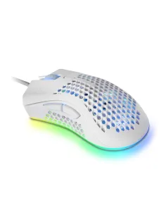 Mars Gaming MMEX, Ratón Gaming RGB, 32K DPI, Cable Feather, Switches Ópticos, Blanco, One Size