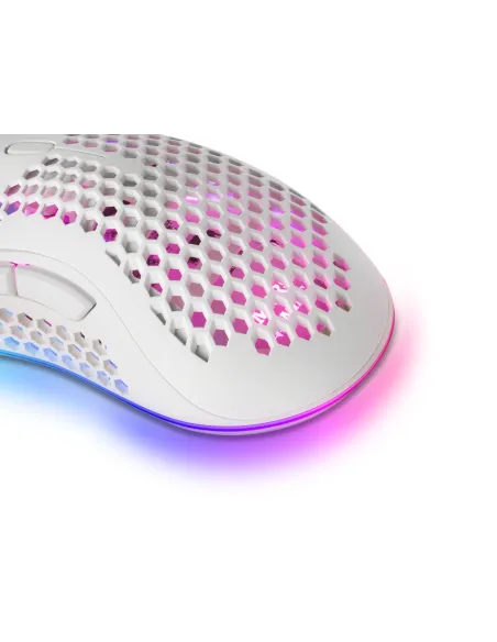 Mars Gaming MMEX, Ratón Gaming RGB, 32K DPI, Cable Feather, Switches Ópticos, Blanco, One Size