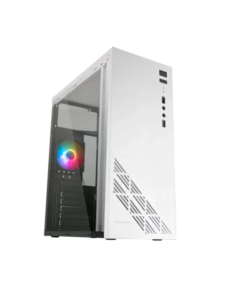 Mars Gaming MC100W - Caja Gaming ATX, ventilador 90mm FRGB, ventilación convect-cool, color blanco