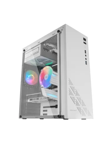 Mars Gaming MC100W - Caja Gaming ATX, ventilador 90mm FRGB, ventilación convect-cool, color blanco