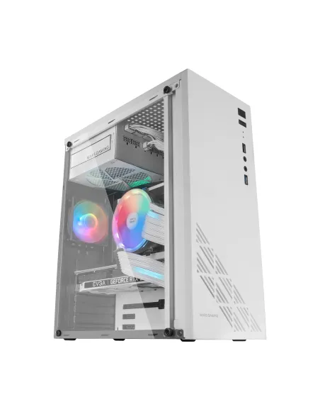 Mars Gaming MC100W - Caja Gaming ATX, ventilador 90mm FRGB, ventilación convect-cool, color blanco
