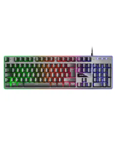 Mars Gaming MK220FR, Teclado Gaming H-Mech, FRGB Rainbow y Halo, Antighosting, Idioma Francés