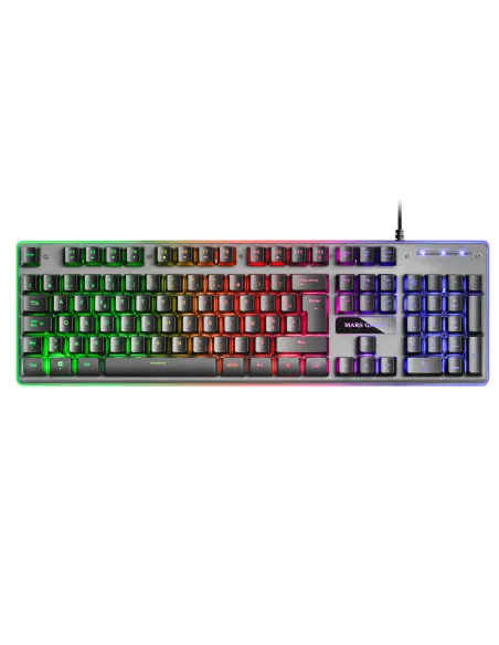Mars Gaming MK220FR, Teclado Gaming H-Mech, FRGB Rainbow y Halo, Antighosting, Idioma Francés