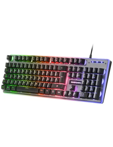 Mars Gaming MK220FR, Teclado Gaming H-Mech, FRGB Rainbow y Halo, Antighosting, Idioma Francés