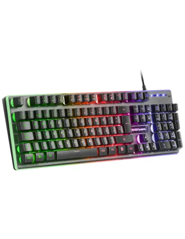 Mars Gaming MK220FR, Teclado Gaming H-Mech, FRGB Rainbow y Halo, Antighosting, Idioma Francés