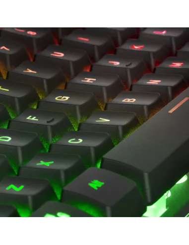Mars Gaming MK220FR, Teclado Gaming H-Mech, FRGB Rainbow y Halo, Antighosting, Idioma Francés
