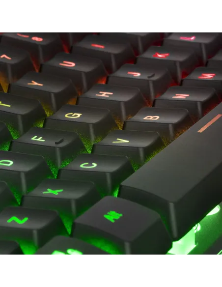 Mars Gaming MK220FR, Teclado Gaming H-Mech, FRGB Rainbow y Halo, Antighosting, Idioma Francés
