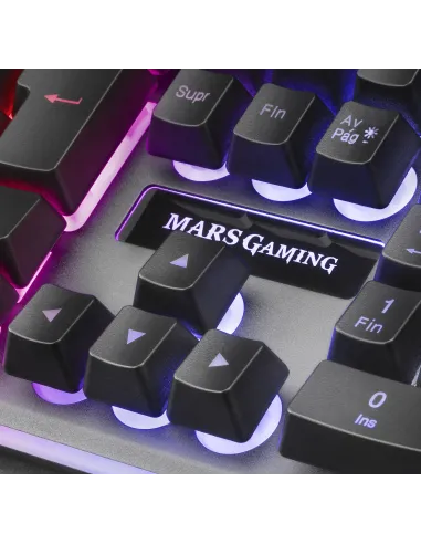Mars Gaming MK220FR, Teclado Gaming H-Mech, FRGB Rainbow y Halo, Antighosting, Idioma Francés