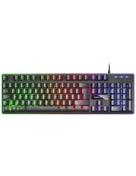 Mars Gaming MCPXBFR, Combo Teclado H-Mech FRGB, Ratón Ultraligero 10000DPI y Alfombrilla XXL, Negro, Idioma Francés