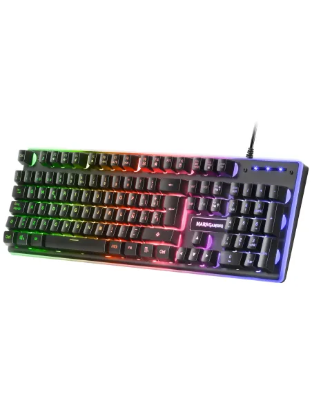 Mars Gaming MCPXBFR, Combo Teclado H-Mech FRGB, Ratón Ultraligero 10000DPI y Alfombrilla XXL, Negro, Idioma Francés