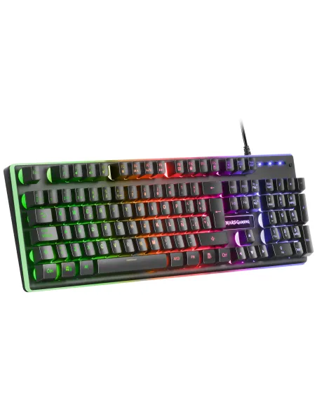 Mars Gaming MCPXBFR, Combo Teclado H-Mech FRGB, Ratón Ultraligero 10000DPI y Alfombrilla XXL, Negro, Idioma Francés