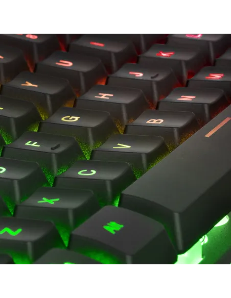 Mars Gaming MCPXBFR, Combo Teclado H-Mech FRGB, Ratón Ultraligero 10000DPI y Alfombrilla XXL, Negro, Idioma Francés