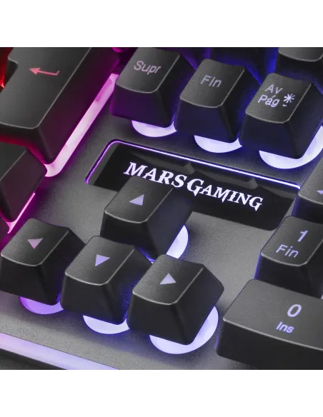 Mars Gaming MCPXBFR, Combo Teclado H-Mech FRGB, Ratón Ultraligero 10000DPI y Alfombrilla XXL, Negro, Idioma Francés