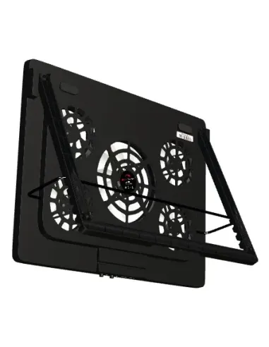 Mars Gaming MNBC2, Base Refrigeradora y Stand para Portátiles Hasta 17.3”, Iluminación LED Roja, 5x Ventiladores UA5, Regulable