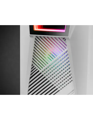 Mars Gaming MC777W, Caja PC Gaming, Infinity Mirror ARGB, Cristal Templado, 2xVentilador Chroma ARGB, Blanco