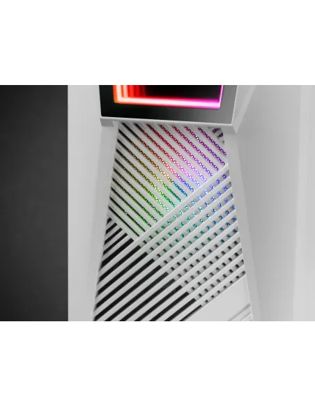 Mars Gaming MC777W, Caja PC Gaming, Infinity Mirror ARGB, Cristal Templado, 2xVentilador Chroma ARGB, Blanco