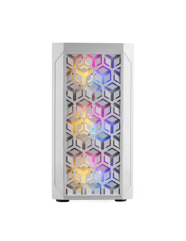 Mars Gaming MCMESHW Blanco, Caja PC Gaming, Micro ATX, Diseño Mesh Total, 3x Ventilador FRGB