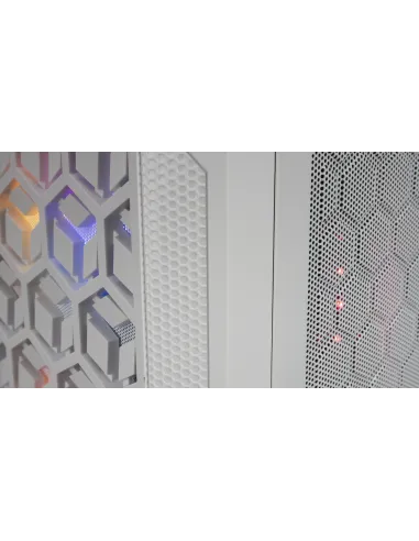 Mars Gaming MCMESHW Blanco, Caja PC Gaming, Micro ATX, Diseño Mesh Total, 3x Ventilador FRGB