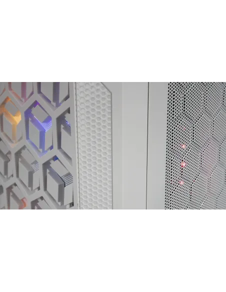 Mars Gaming MCMESHW Blanco, Caja PC Gaming, Micro ATX, Diseño Mesh Total, 3x Ventilador FRGB