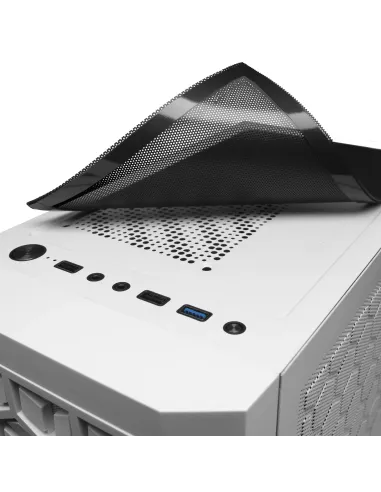 Mars Gaming MCMESHW Blanco, Caja PC Gaming, Micro ATX, Diseño Mesh Total, 3x Ventilador FRGB