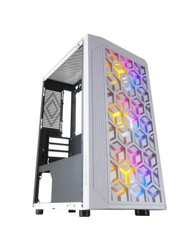 Mars Gaming MCMESHW Blanco, Caja PC Gaming, Micro ATX, Diseño Mesh Total, 3x Ventilador FRGB