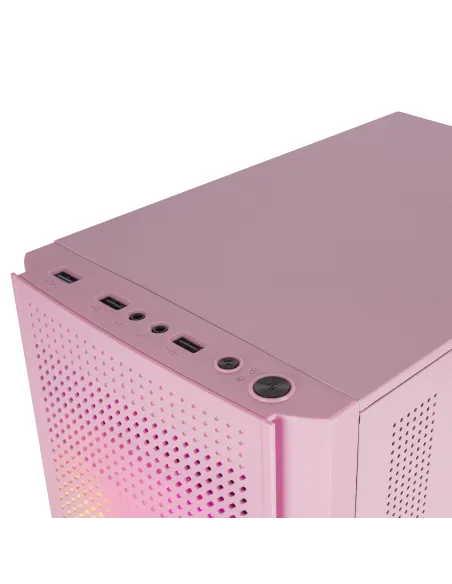 Mars Gaming MC300P Rosa, Caja PC Micro ATX, Cristal Templado, Frontal MESH, 3xVentilador FRGB