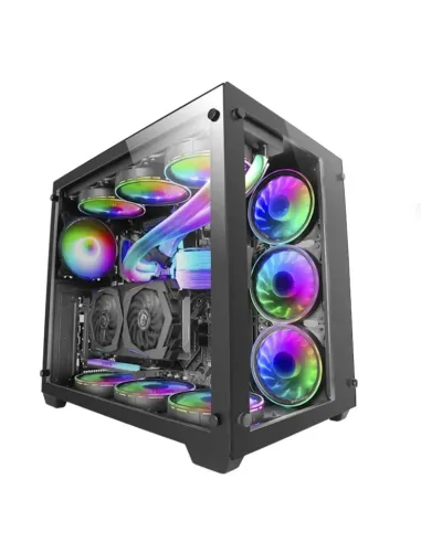 Mars Gaming MCV3 Negro Torre Gaming Custom XXL E-ATX Ventana Cristal Templado Lateral y Frontal Estructura Modular Doble Cámara