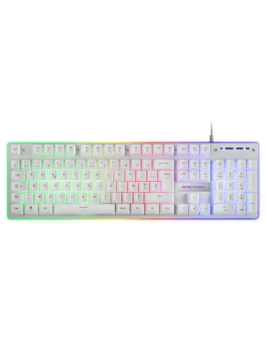 Mars Gaming MCPXWFR, Combo Teclado H-Mech FRGB, Ratón Ultraligero 10000DPI y Alfombrilla XXL, Blanco, Idioma Francés