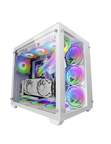 Mars Gaming MCV3 Blanco Torre Gaming Custom XXL E-ATX Ventana Cristal Templado Lateral y Frontal Estructura Modular Doble Cámara