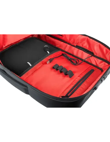 Mars Gaming MB2 - Mochila-Maletín gaming (impermeable, candado TSA, hasta 17,3 pulgadas, puerto externo USB, anti robos, asa de