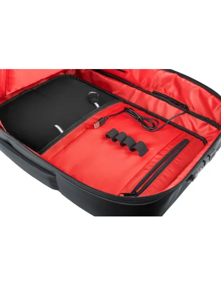 Mars Gaming MB2 - Mochila-Maletín gaming (impermeable, candado TSA, hasta 17,3 pulgadas, puerto externo USB, anti robos, asa de