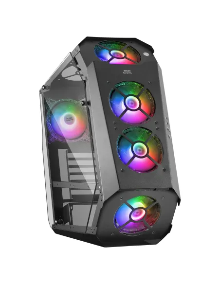 Mars Gaming MC51, Caja PC Gaming ATX, Doble Cristal Templado, 5x Ventilador RGB 12cm, Negro